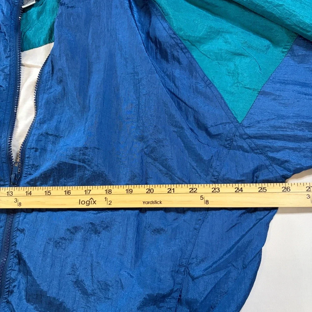 Vtg 90s Gear For Sports Nylon Tracksuit Mens L Blue Teal Colorblock Windbreaker